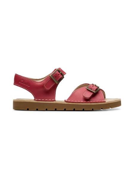  Clarks Kids Leather Sandals - Red 