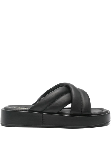 Clarks 35mm Alda Quilted Cross-strap Sandals - Black 