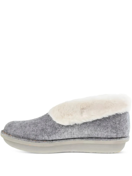  Clarks Originals Fur Trim Step Flow Low Sandals - Grey 