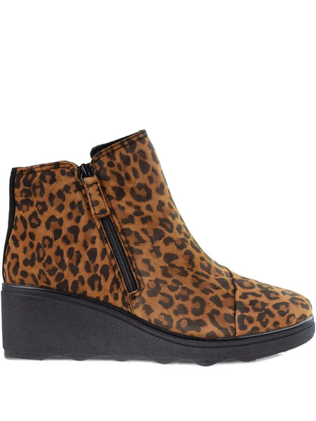  Clarks Originals Mazy Eastham Zip Leopard Print Boots - Brown 