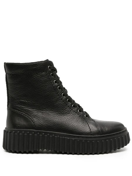  Clarks Torhill Rise Leather Ankle Boots - Black 