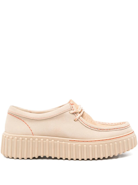  Clarks Torhill Textured-platform Derby Shoes - Neutrals 