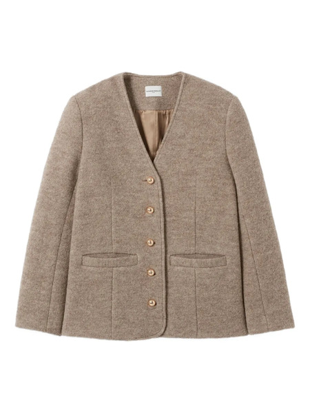  Claudie Pierlot Button-down V-neck Jacket - Neutrals 