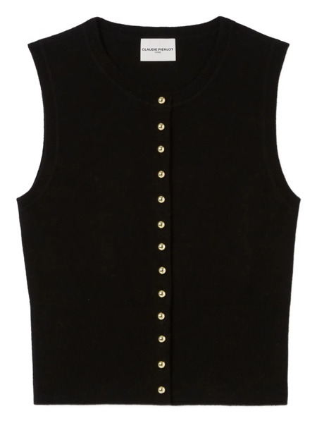  Claudie Pierlot Button-up Knitted Top - Black 