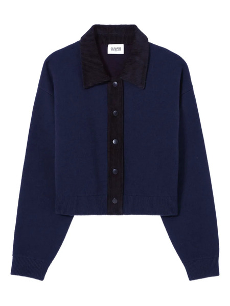  Claudie Pierlot Collared Wool Cardigan - Blue 