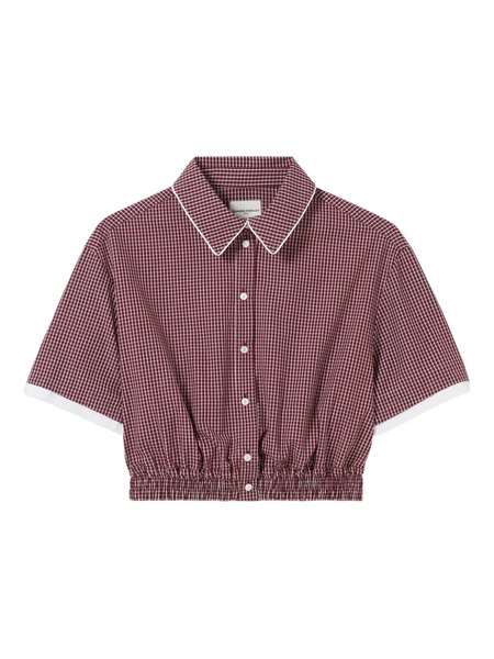  Claudie Pierlot Cropped Checked Shirt - Red 