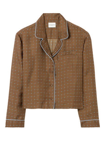  Claudie Pierlot Dotted-print Piped Shirt - Brown 