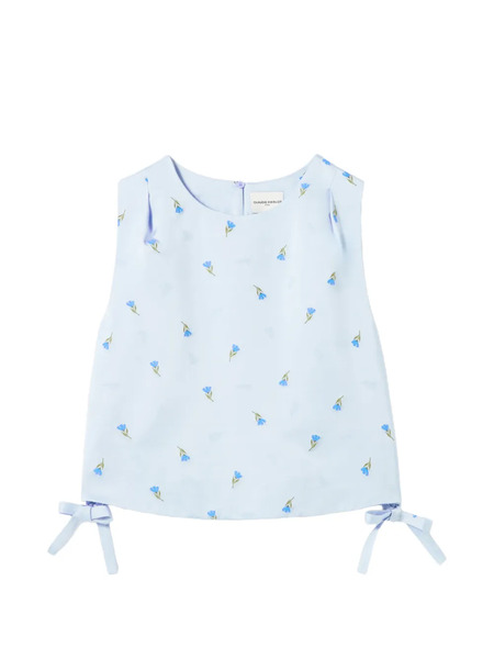  Claudie Pierlot Floral-pattern Tie-side Top - Blue 