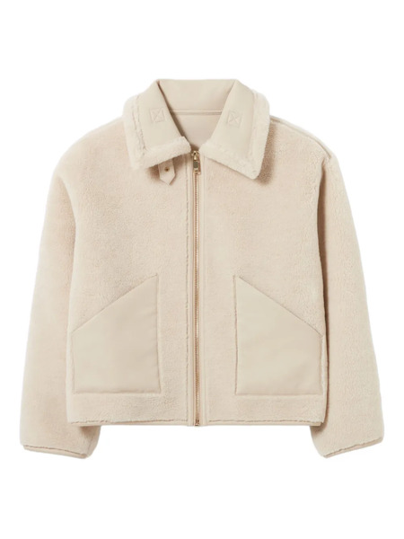  Claudie Pierlot High-neck Zip-front Coat - Neutrals 