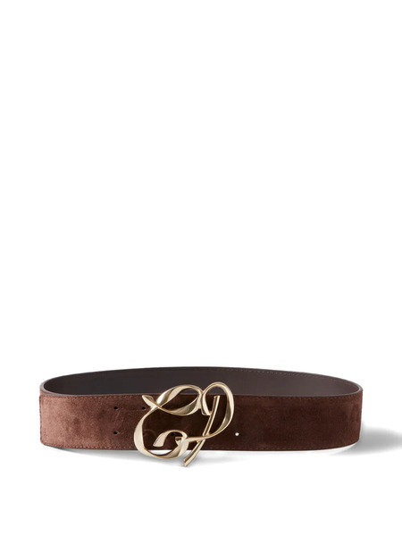  Claudie Pierlot Logo-plaque Suede Belt - Brown 