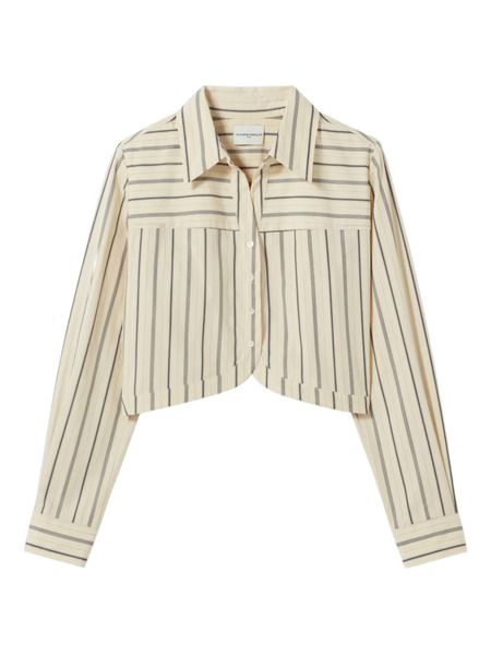  Claudie Pierlot Striped-pattern Cropped Shirt - Neutrals 