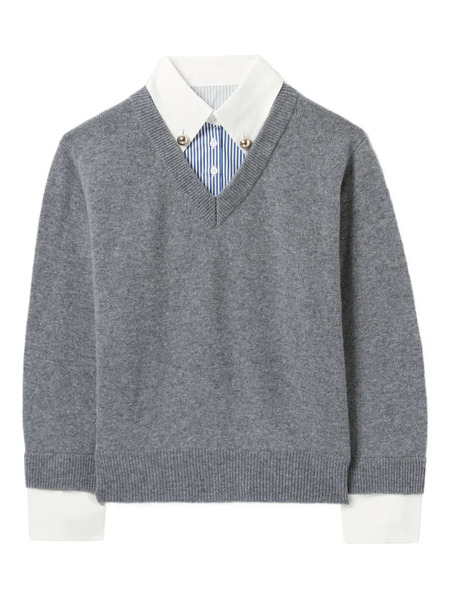  Claudie Pierlot V-neck Wool Sweatshirt - Grey 