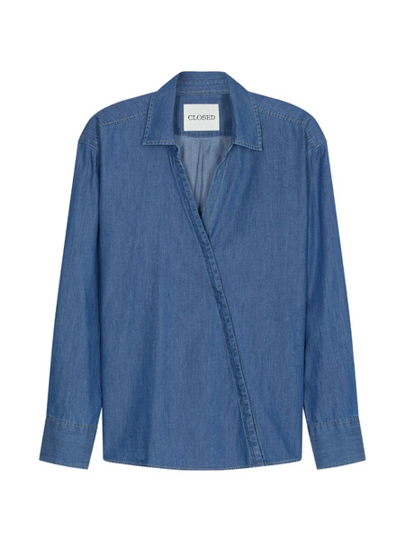  Closed Asymmetric Collared Shirt - Blue 