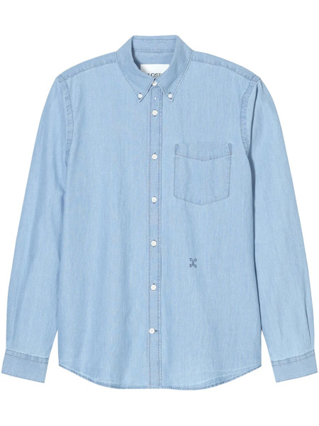  Closed Button-down Collar Shirt - Blue 