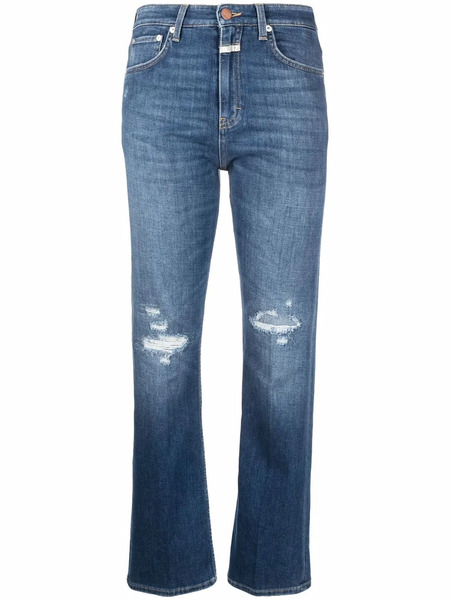  Closed Distressed Straight-leg Tapered Jeans - Blue 