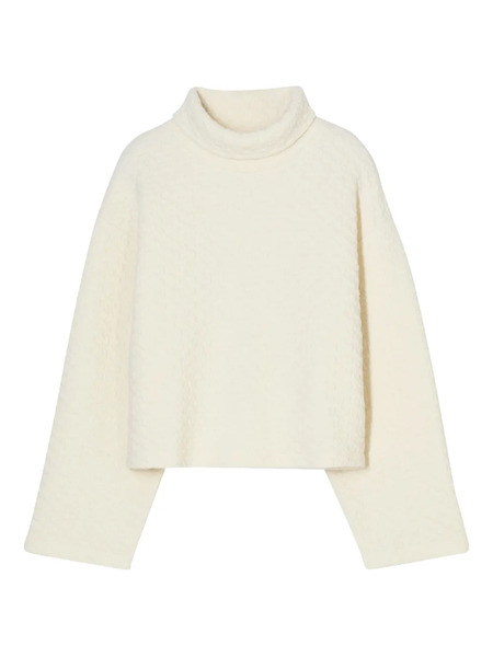  Closed High-neck Textured Sweatshirt - Neutrals 