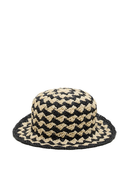  Closed Patterned Sun Hat - Black 