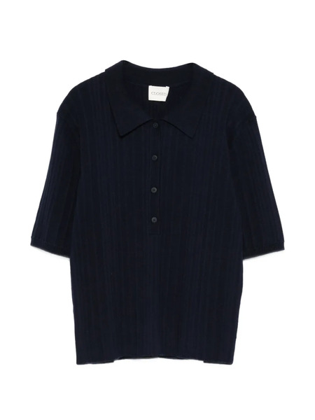  Closed Ribbed Buttoned T-shirt - Blue 