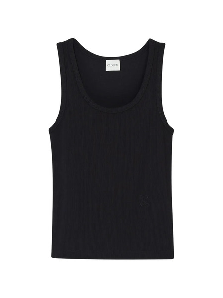  Closed Ribbed Tank Top - Black 