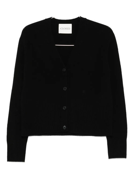  Closed Ribbed Wool Cardigan - Black 