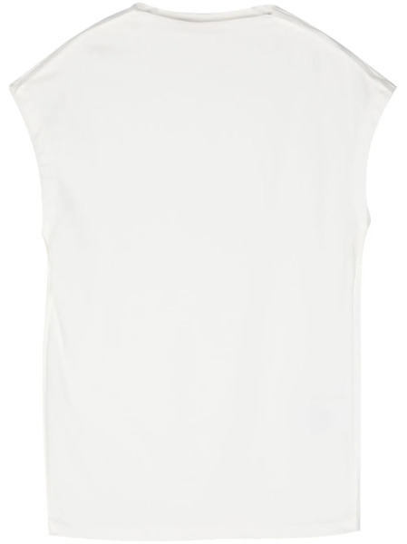  Closed Straight-neck Tank Top - White 