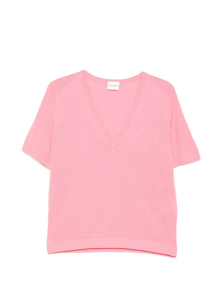  Closed V-neck Top - Pink 