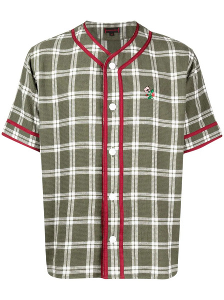  Clot Check-pattern Striped-edge Shirt - Green 