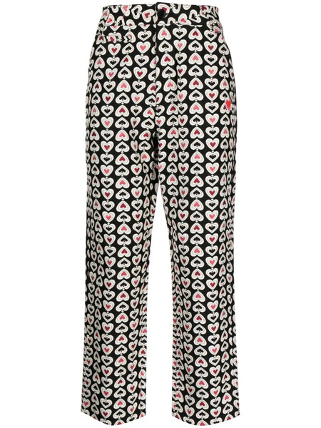  Clot Graphic-print Straight-leg Trousers - Black 