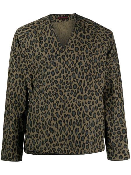  Clot Leopard-print Cotton-blend Kimono - Neutrals 