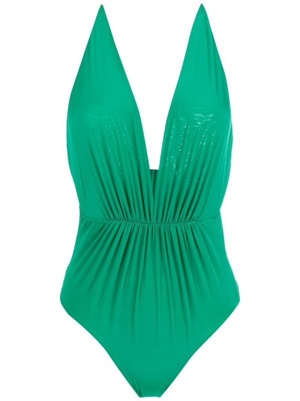  Clube Bossa Clavert Plunging Back Swimsuit - Green 