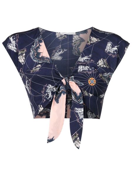  Clube Bossa Front-tied Top - Blue 