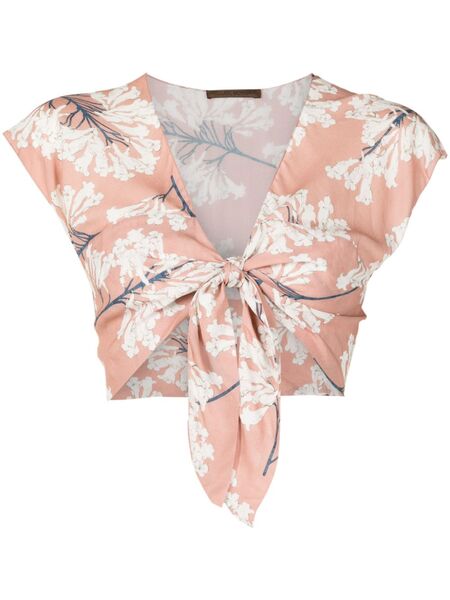  Clube Bossa Gert Floral-print Crop Top - Brown 