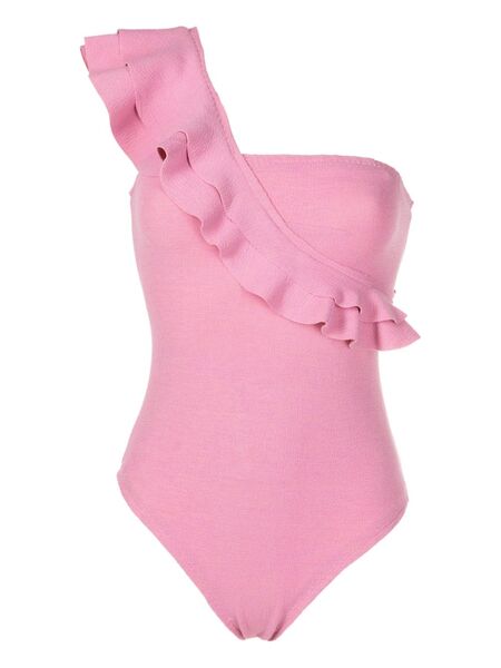  Clube Bossa Siola Ruffled One-shoulder Swimsuit - Pink 