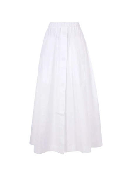  Co Button-fastening Midi Skirt - White 