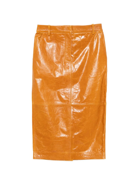  Co Collection Leather Pencil Skirt - Brown 
