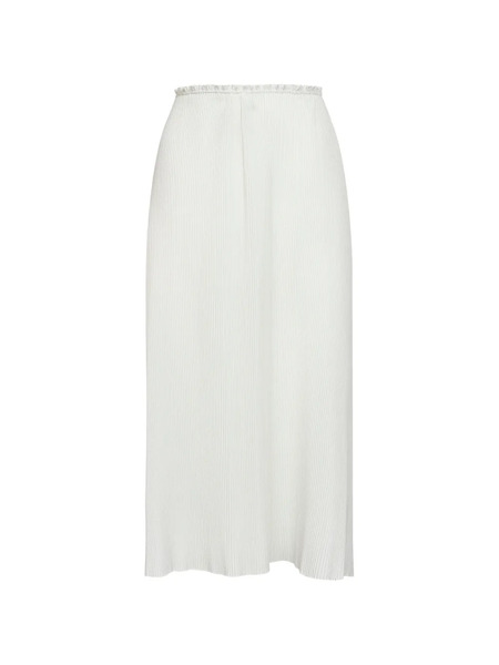  Co Ruffle Asymmetric Hem Skirt - White 