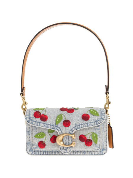 Coach Cherry Embroidered Tote Bag - Blue 