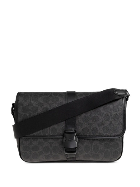  Coach League Patterned Buckle Messenger Bag - Grey 
