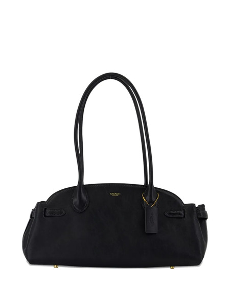  Coach Logo-detail Leather Shoulder Bag - Black 