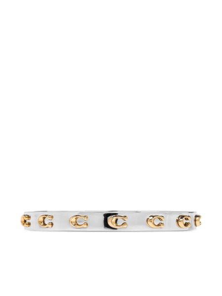  Coach Logo-plaque Bangle Bracelet - Silver 