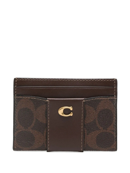  Coach Signature Canvas Card Holder - B4/maple 