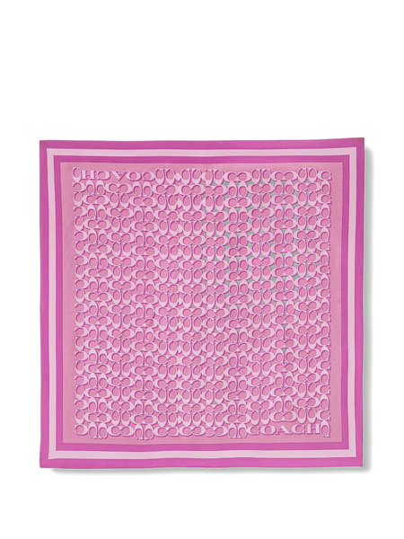  Coach Signature Silk Scarf - Pink 