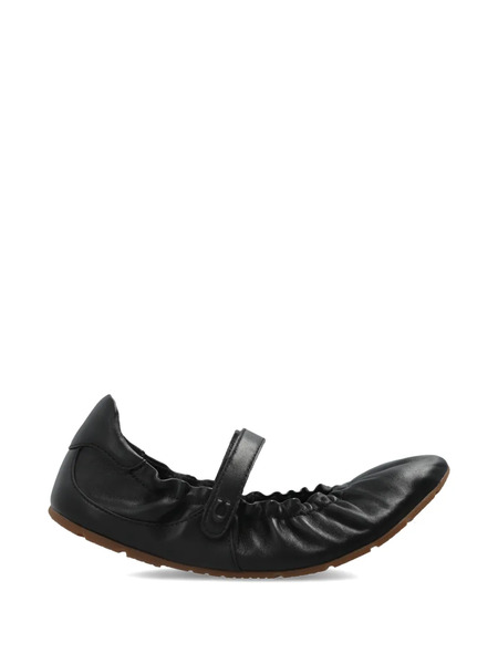  Coach Strap Ballet Flats - Black 