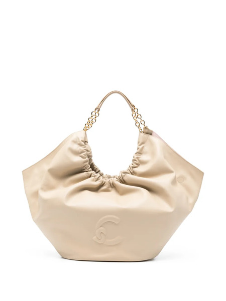  Coccinelle Debossed Chain Shoulder Bag - Neutrals 