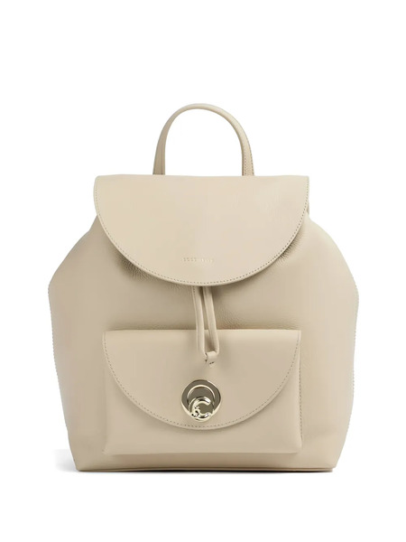  Coccinelle Drawstring Flap Leather Shoulder Bag - Neutrals 