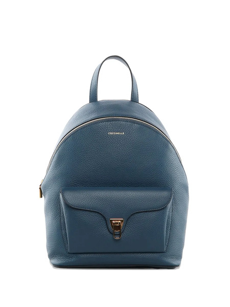  Coccinelle Front-pocket Leather Backpack - Blue 