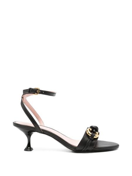  Coccinelle Knot Leather Sandals - Black 