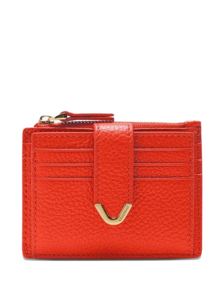  Coccinelle Leather Zip Cardholder - Red 