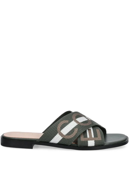  Coccinelle Logo-print Flat Sandals - Green 
