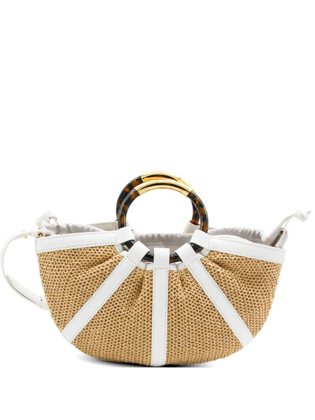  Coccinelle Medium Shell Straw Tote Bag - Neutrals 